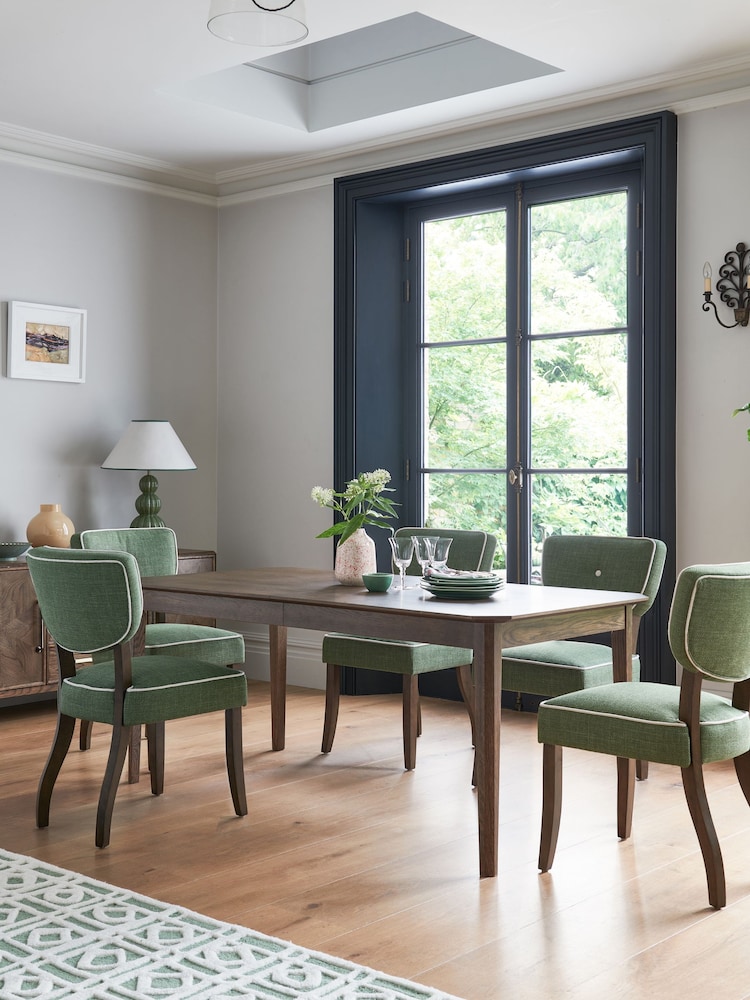 Nina Campbell Dark Oak Tedworth 6 to 8 Seater Extending Dining Table - Image 1 of 10