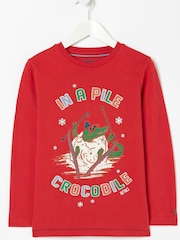 FatFace Red In A Pile Crocodile T-Shirt - Image 1 of 1