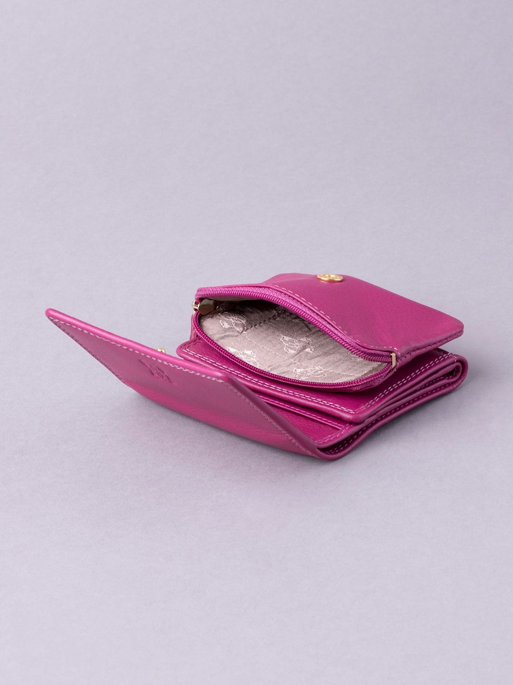 Lakeland Leather Cranberry Small Flapover Purse - Image 4 of 5