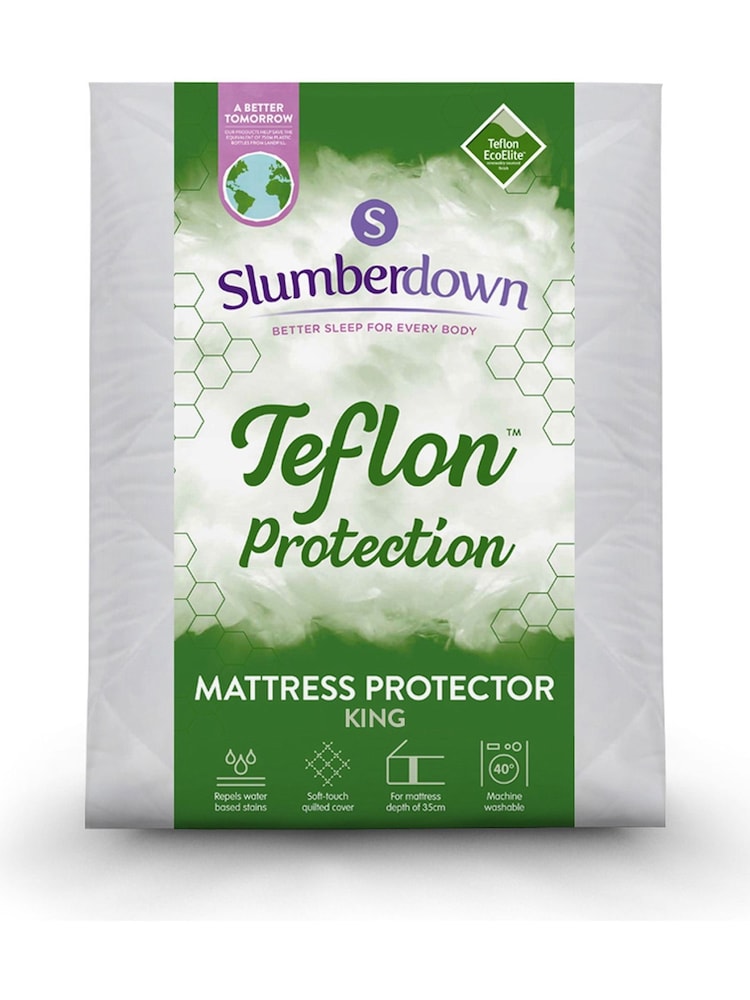 Slumberdown Teflon 35cm Depth White Mattress Protector - Image 2 of 4 Slumberdown Teflon 35cm Depth White Mattress Protector - Image 2 of 4