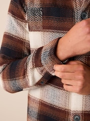 Rust Brown Check Shacket With Wool - Image 5 of 7