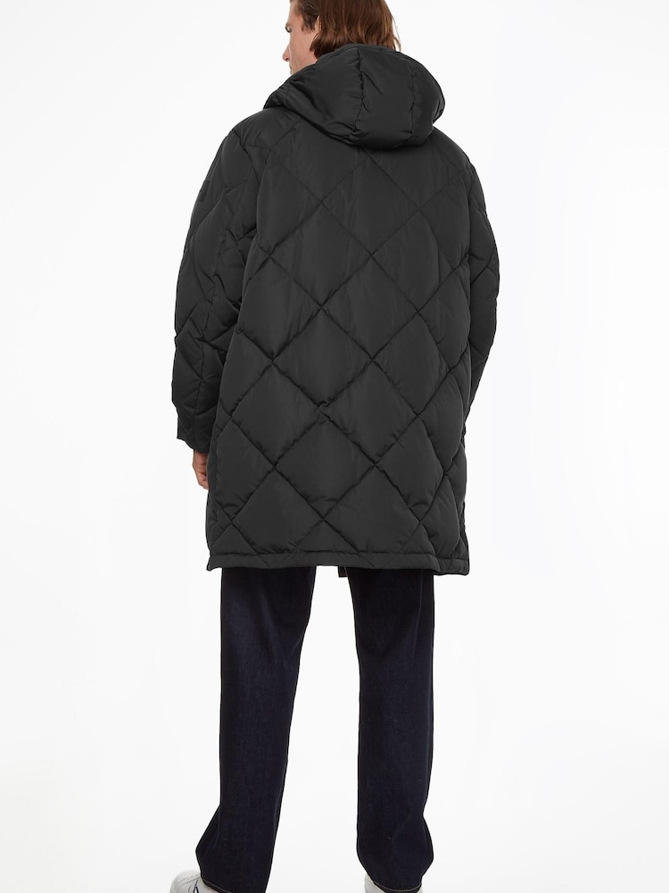 Calvin Klein Black Modern Longlength Puffer Jacket - Image 2 of 4 Calvin Klein Black Modern Longlength Puffer Jacket - Image 2 of 4