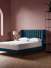 Swoon Easy Velvet Petrol Blue Kipling Bed - Image 2 of 7