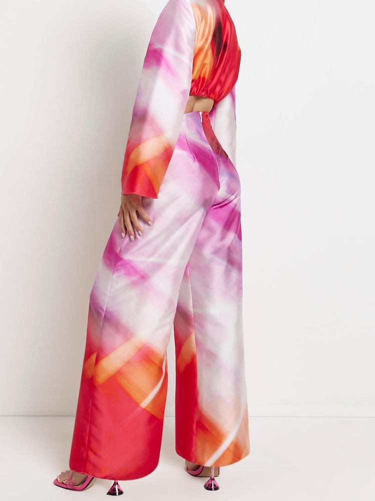 River Island Petite Pink Light Ring Detail Cutout Jumpsuit - Image 2 of 4