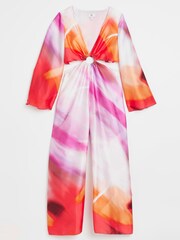 River Island Petite Pink Light Ring Detail Cutout Jumpsuit - Image 4 of 4