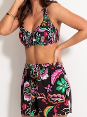 Pour Moi Black Crinkle Viscose Shorts - Image 3 of 5