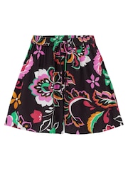 Pour Moi Black Crinkle Viscose Shorts - Image 4 of 5