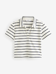 Neutral and Navy Stripe Polo Shirt - Image 5 of 6