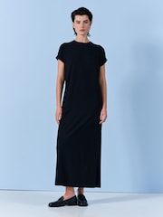 Black Short Sleeve Maxi T-Shirt Dress - Image 1 of 6