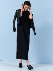 Black Short Sleeve Maxi T-Shirt Dress - Image 3 of 6
