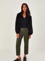 Monsoon Polly Glitter Pleated Black Blouse - Image 1 of 1