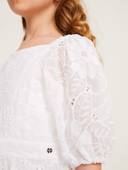 Mint Velvet White Broderie Occasion Dress - Image 3 of 7