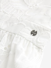 Mint Velvet White Broderie Occasion Dress - Image 6 of 7