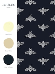 Joules French Navy Block Print Bee 10M Wallpaper - Image 3 of 3