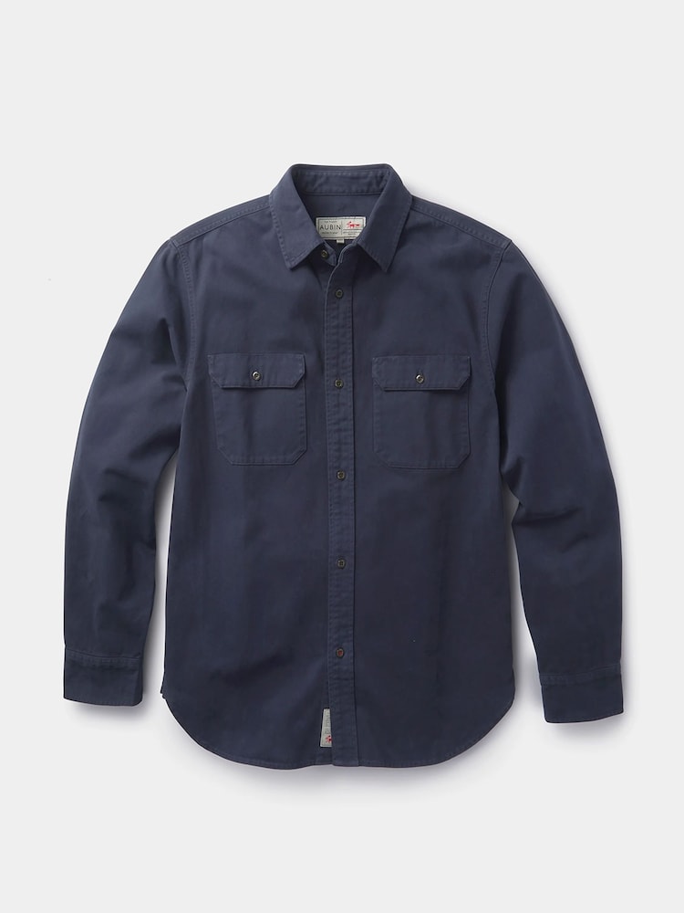 Marineblau - Aubin Normanby Hemd aus Baumwoll-Twill - Bild 5 von 5 Marineblau - Aubin Normanby Hemd aus Baumwoll-Twill - Bild 5 von 5