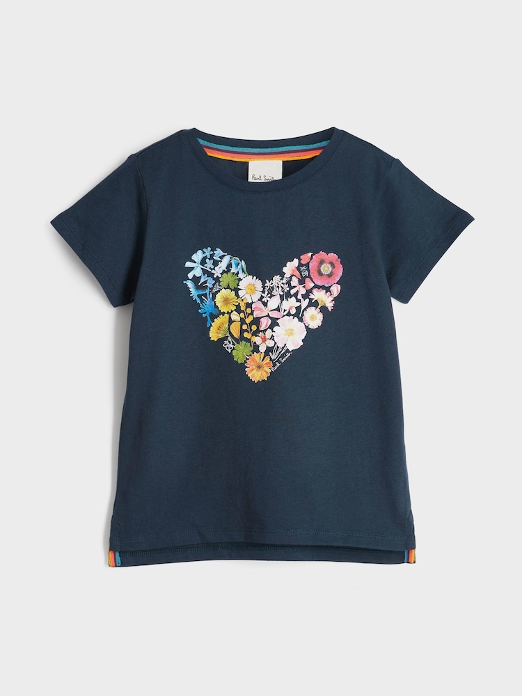 Paul Smith Junior Girls 'Heart' Print T-Shirt - Image 2 of 5