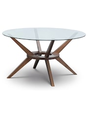 Julian Bowen Clear Chelsea Large Round Glass 6 Seater Dining Table - Image 2 of 4