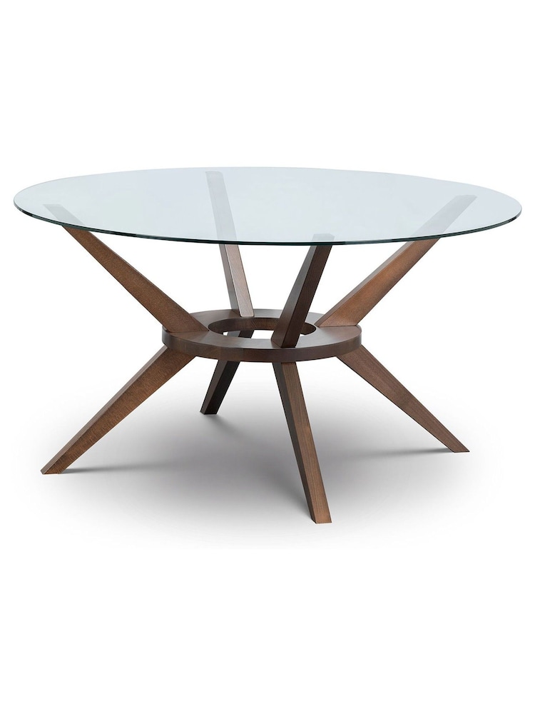 Julian Bowen Clear Chelsea Large Round Glass 6 Seater Dining Table - Image 2 of 4