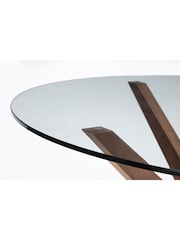 Julian Bowen Clear Chelsea Large Round Glass 6 Seater Dining Table - Image 3 of 4