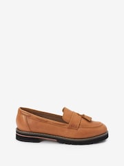 Camel Forever Comfort® Leather Tassel Chunky Loafer Shoes - Image 3 of 6
