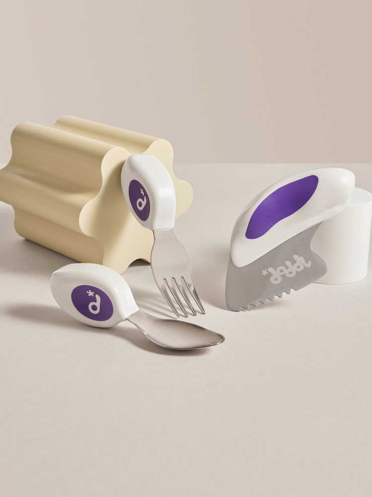 3 Piece Indigo Blue doddl Knife Fork & Spoon Indigo Toddler Cutlery Se Cutlery Set - Image 1 of 6