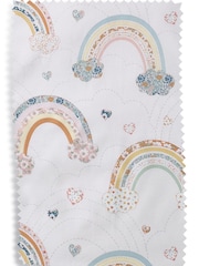 Ecru Rainbow Printed Polycotton Duvet Cover and Pillowcase Bedding - Image 6 of 6