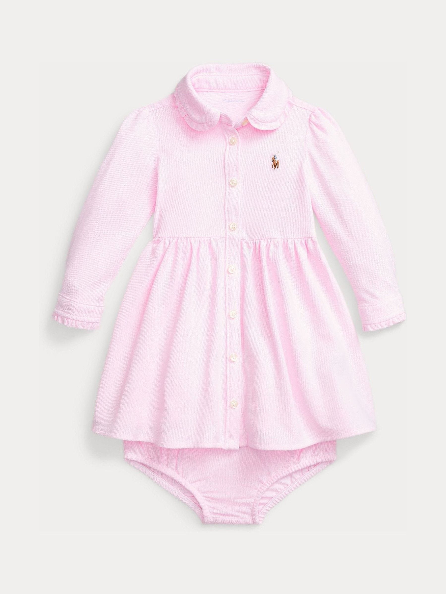 Polo Ralph Lauren Pink Oxford Dress and Bloomer Set