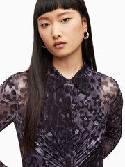 AllSaints Grey Kelda Celia Dress - Image 6 of 7