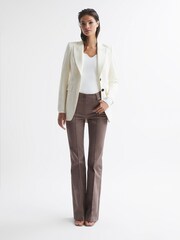 Reiss Cream Emine Ribbed Sweetheart Jumper - Image 7 of 7