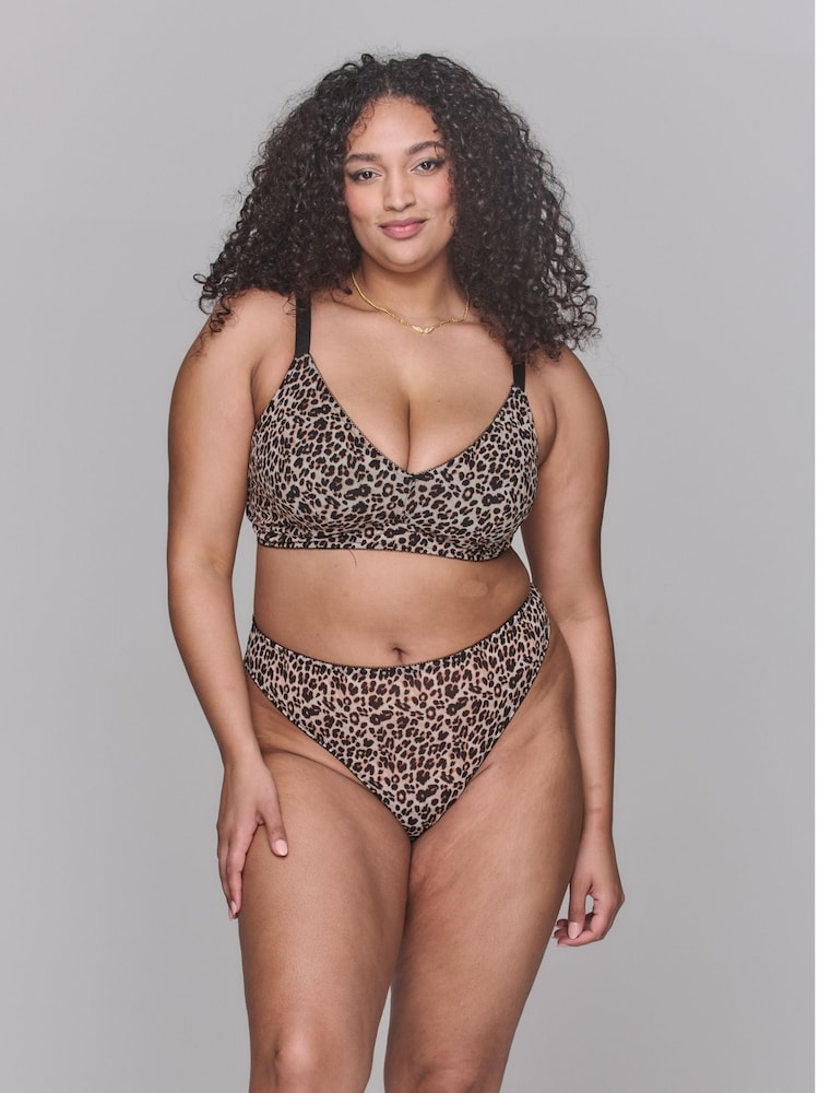 Lemonade Dolls Animal Leopard Print Mesh Full Cup Bralette - Image 4 of 4