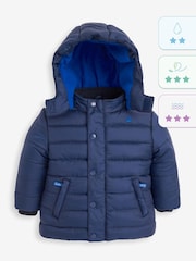 JoJo Maman Bébé Navy Blue Character Puffer Jacket - Image 5 of 7