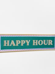 Oliver Bonas Green Happy Hour Beaded Cotton Wall Art - Image 2 of 4