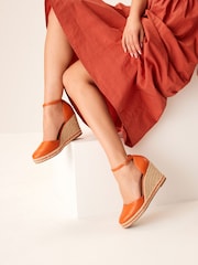 Orange Forever Comfort® Closed Toe High Wedges - Image 1 of 8