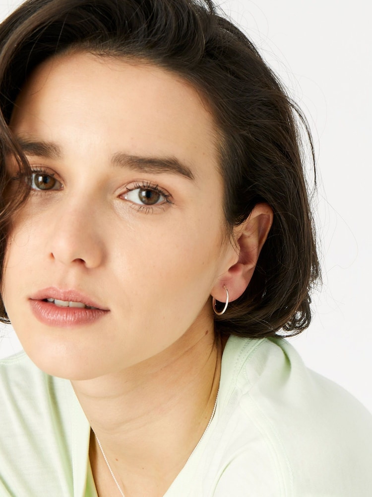 Accessorize Sterling Silver Plain Hoop Earring Set - Image 2 of 4