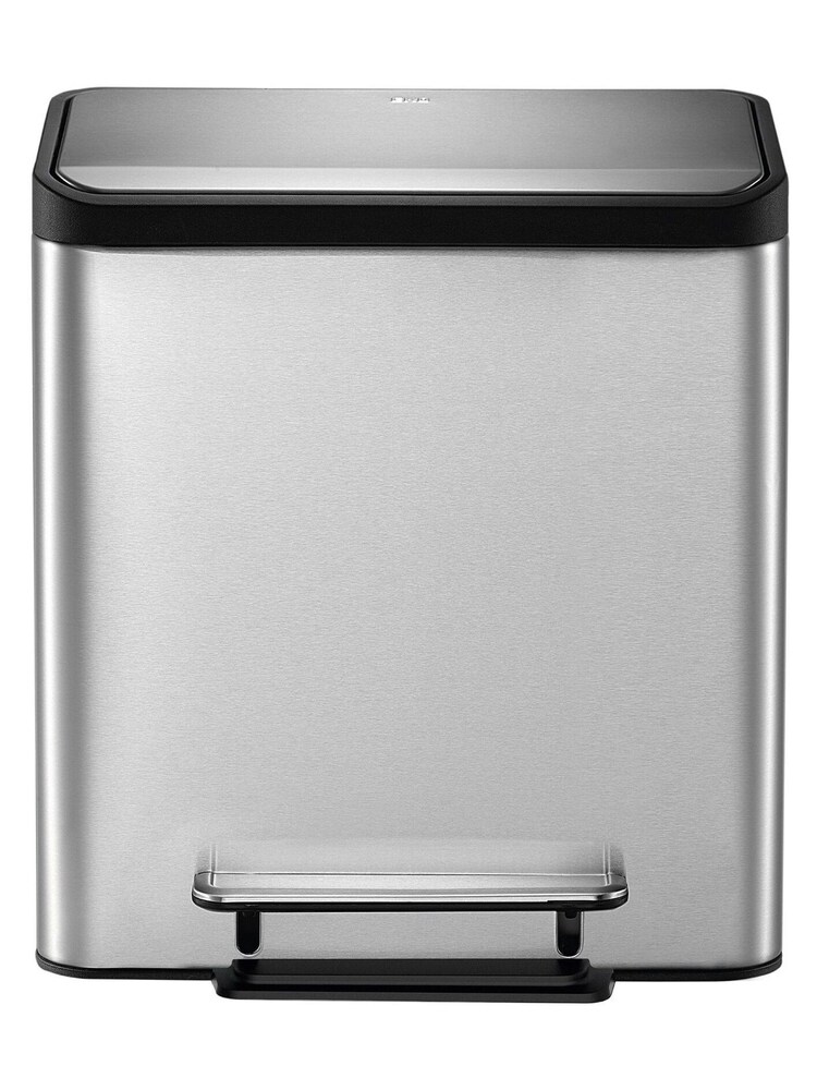 EKO Silver Stainless Steel Recycling 15+15 Litres Bin - Image 2 of 4
