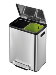 EKO Silver Stainless Steel Recycling 15+15 Litres Bin - Image 4 of 4