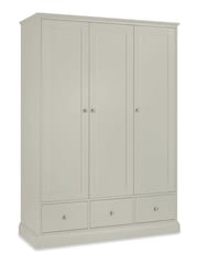 Bentley Designs Cotton Grey Ashby Triple, 3 drawers Wardrobe - Image 1 of 2