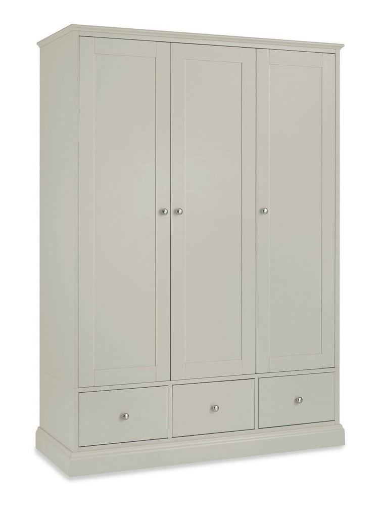 Bentley Designs Cotton Grey Ashby Triple, 3 drawers Wardrobe - Image 1 of 2