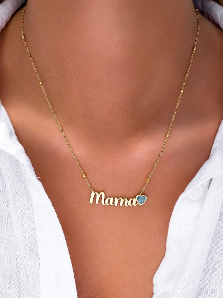 Abbott Lyon Personalised Blue Quartz Mama Necklace - Image 2 of 2