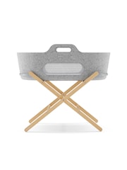 Snuz Light Grey Moses Basket and Natural Stand Set - Image 2 of 6