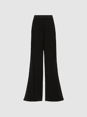 Reiss Black Sienna Extreme Split Wide Leg Trousers - Image 2 of 6