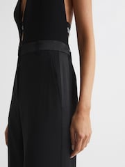 Reiss Black Sienna Extreme Split Wide Leg Trousers - Image 4 of 6
