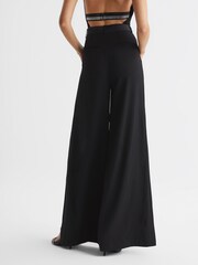 Reiss Black Sienna Extreme Split Wide Leg Trousers - Image 5 of 6