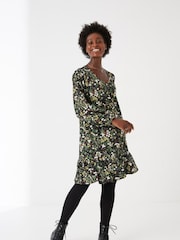 FatFace Stroud Forest Jersey Black Dress - Image 1 of 4