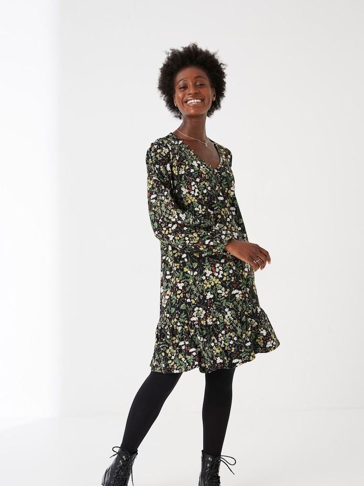 FatFace Stroud Forest Jersey Black Dress - Image 1 of 4