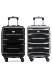 Flight Knight EasyJet Overhead 55x35x20cm Hard Shell Cabin Carry On Case Suitcase Set Of 2 - Image 1 of 9