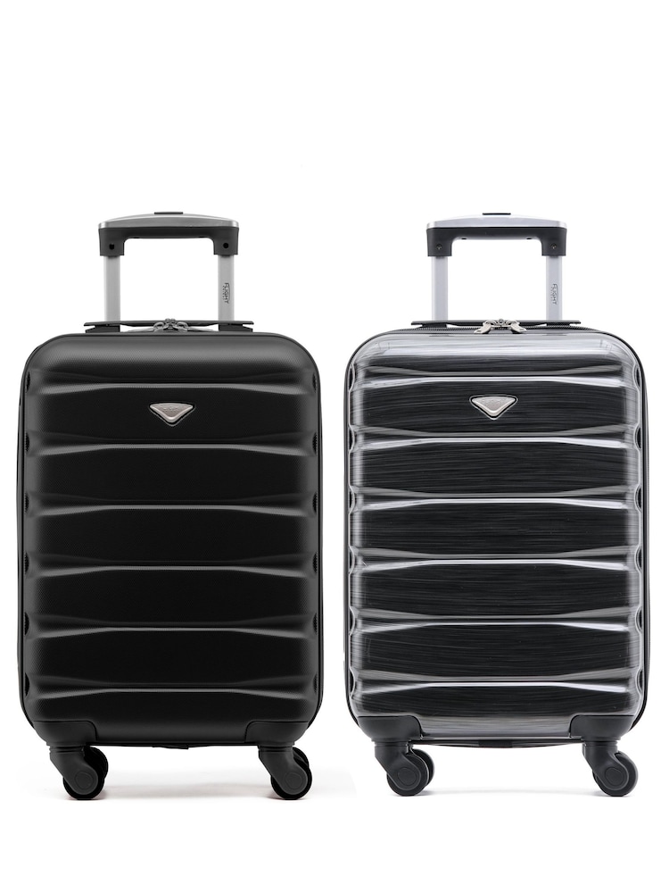 Flight Knight EasyJet Overhead 55x35x20cm Hard Shell Cabin Carry On Case Suitcase Set Of 2 - Image 1 of 9