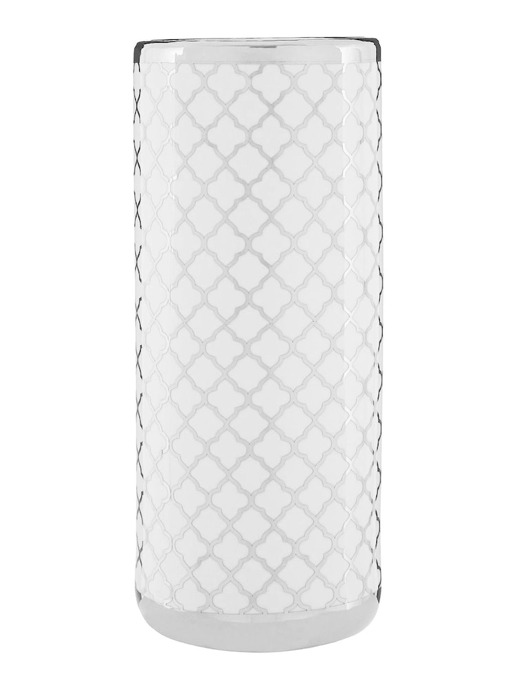 Fifty Five South White/Silver Renne Ceramic Umbrella Stand - Image 3 of 4