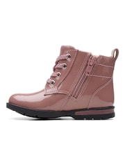 Clarks Toddler Pink Multi Fit Patent Boots - Image 2 of 7