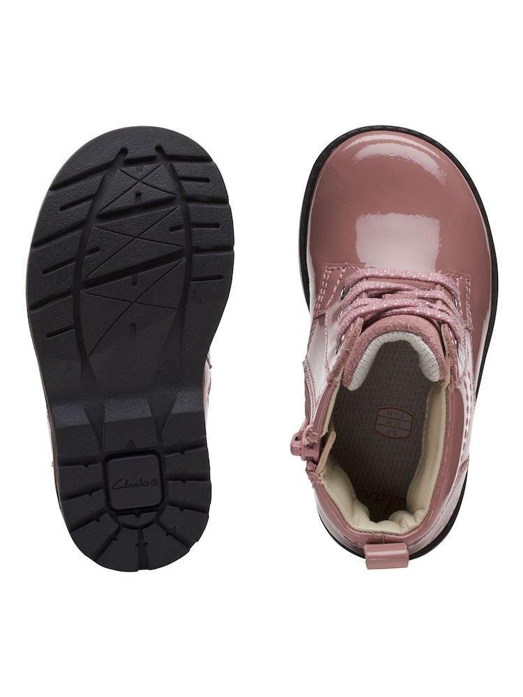 Clarks Toddler Pink Multi Fit Patent Boots - Image 7 of 7